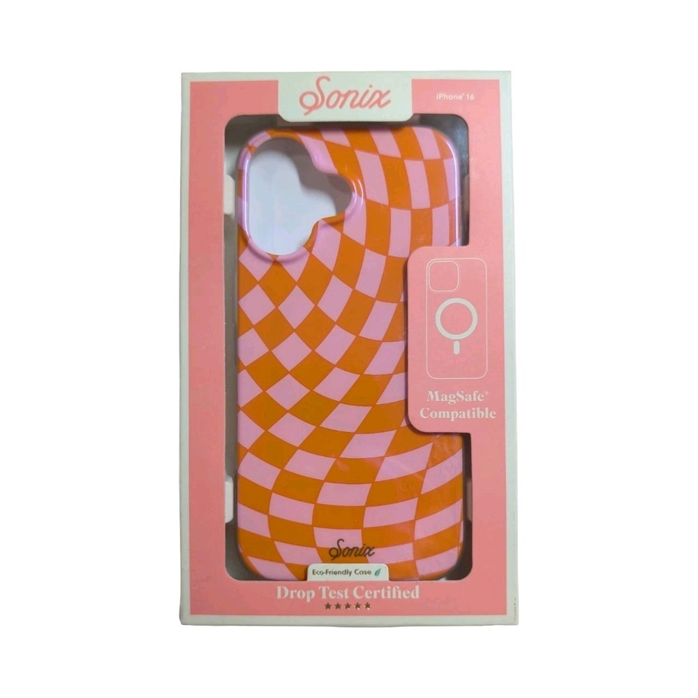 M4-U Sonix Case for iPhone 16 - with‎ MagSafe - Checkmate Pink/Orange